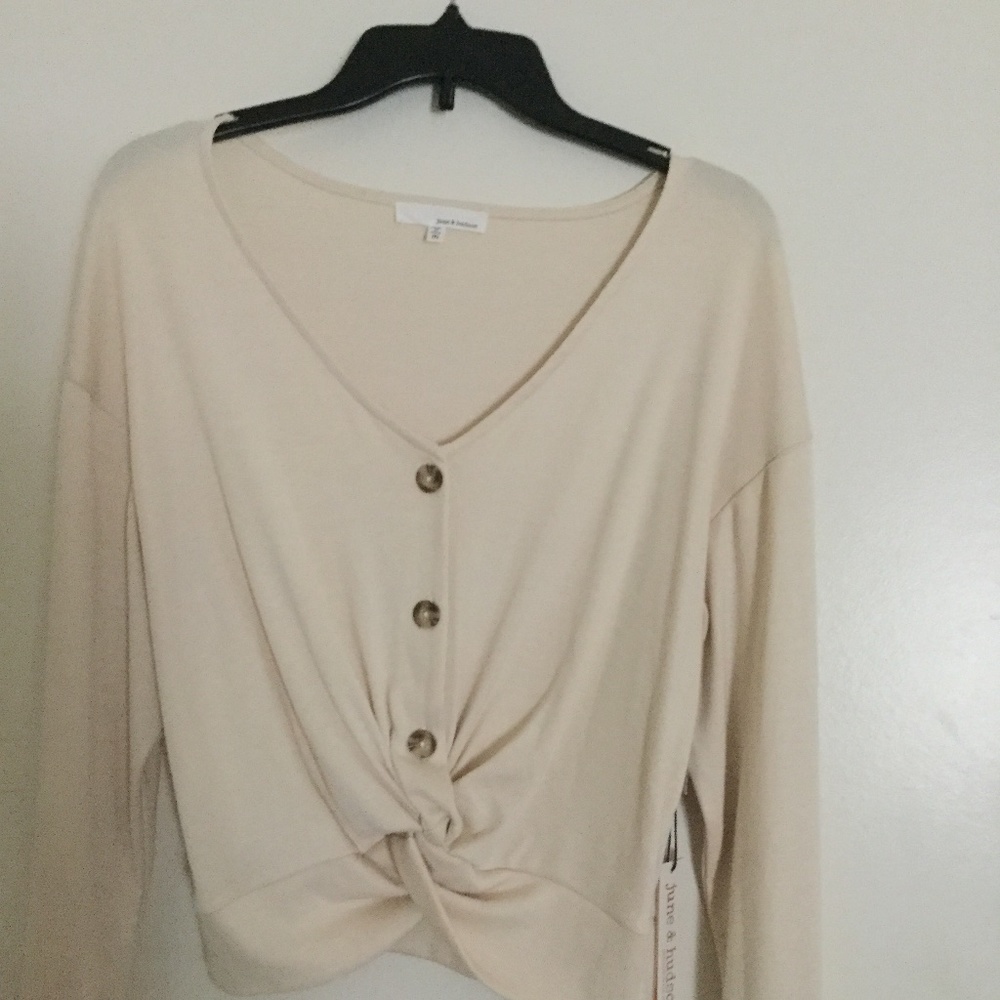 June & Hudson Twist Front Sweater